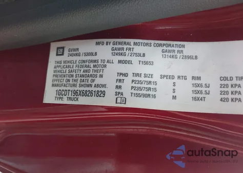 2006 Chevrolet Colorado Lt from USA, damaged, VIN 1GCDT196X68261829